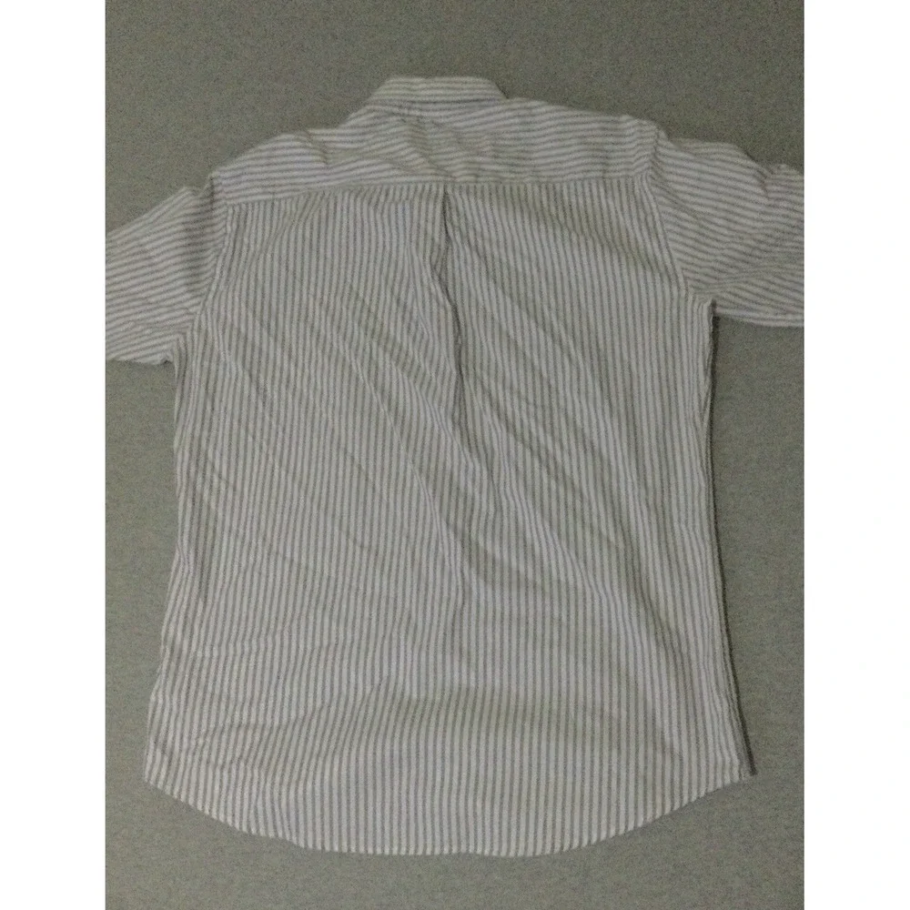 Vtg Peter Millar Shirt Men Size Large Purple white striped Button Up Long Sleeve - Picture 6 of 11